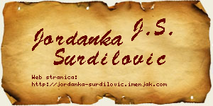 Jordanka Šurdilović vizit kartica